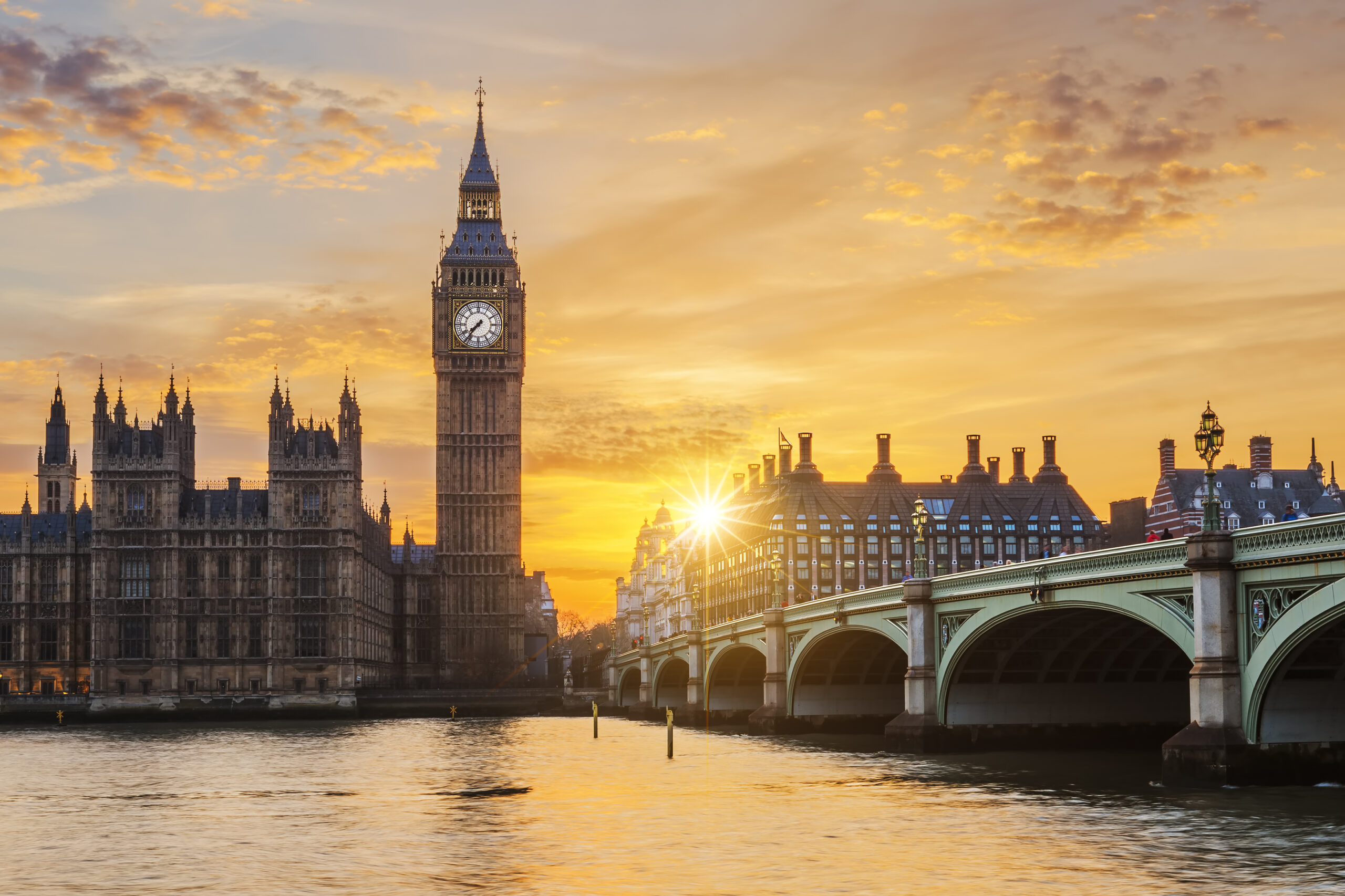 Big Ben and Westminster Bridge at sunset Your Identity